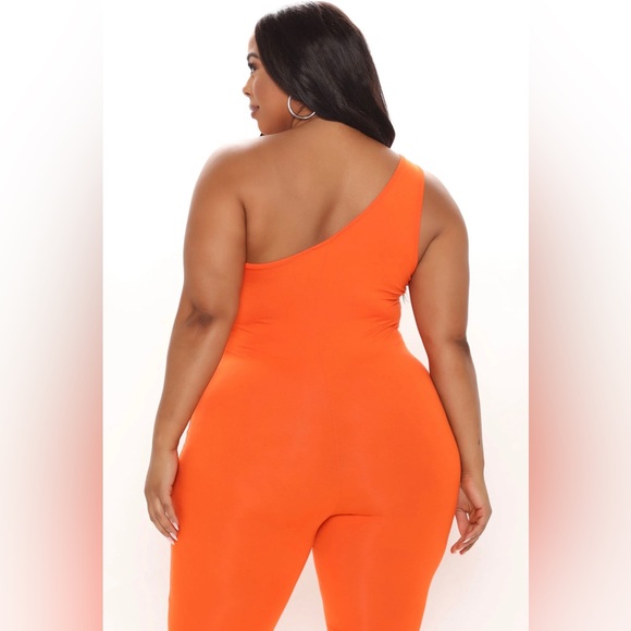 Orange Strapless Jumpsuit - Picture 2 of 2